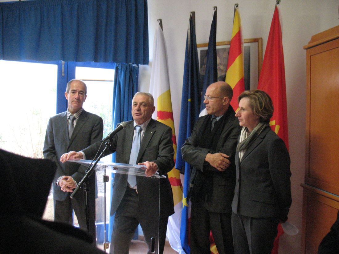 Les têtes de la region et du département au sommet des cèdres à SOURNIA